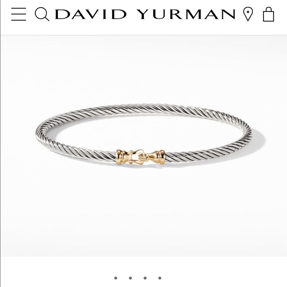 David Yurman Cable Collectibles Buckle Bangle Bracelet with 18K Gold, 3 mm